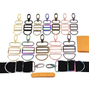 Webbing Strap Swivel Snaps Hook D Ring Tri Glide Adjustable Buckle Set 1 Inch/1.5 Inch For Sale