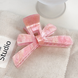 शेषाज लक्जरी ऐक्रेलिक हेयर एक्सेसरीज बड़े कोरियन धनुष टाई पकड़ मीठे तीन आयामी शार्क पकड़ बाल पंजे - Product Image 3