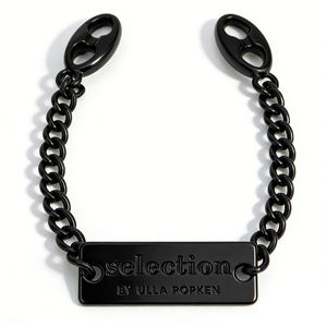 Etiquetas de Metal con Nombre de Marca Personalizadas de Alta Calidad, Placa Grabada con Letras, Etiquetas de Logotipo para Ropa con Diseño de Cadena - Product Image 1