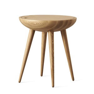 Mesa de Noche Redonda de Madera Natural Original con Cajones y Pintura Ecológica a Base de Agua - Product Image 3