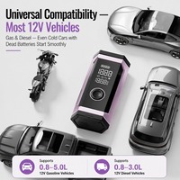 Compresseur d'air portable 150 PSI, démarreur de batterie 600 A, batterie externe 8000 mAh, double alimentation, lumière LED, arrêt automatique, pour voiture d'urgence
