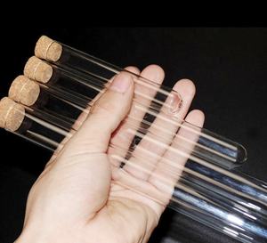 Tiandi Lab provetta a fondo tondo in <span class=keywords><strong>vetro</strong></span> 16x150mm con tappo in sughero - Product Image 3