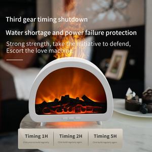 Nouveau Diffuseur d'Arômes Flamme de Cheminée, Humidificateur d'Air Intelligent Ultrasonique Coloré avec Télécommande, Humidificateur à Flamme Semi-circulaire - Product Image 3