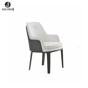 Modern Italian Furniture High Back Microfiber Leather Dining Chair Ash Wood Solid Wood Frame Chairs