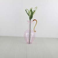Vase à plantes hydroponiques en verre coloré, design moderne et simple, origine Chine, ornement de table, petit vase de bureau fait à la main