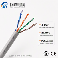 Cable Ethernet UTP CAT5E JUFENG 2835 24AWG*4P, 100 Ohmios, IP44, para Uso en Computadoras