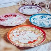 Assiettes à soupe ovales à fond plat de style japonais POKEMON 500g, fabriquées au Japon, lot de 4 pour mariages, fêtes, événements - Expédition manuelle