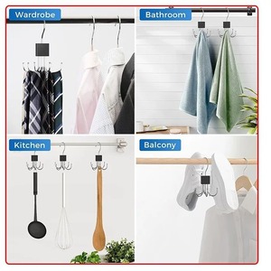 Multifunctional Six Claw <b>Hook</b> With Rotating Design For Belts Hats Bags Scarves Storage Behind Door Or On Wall - Product Image 4
