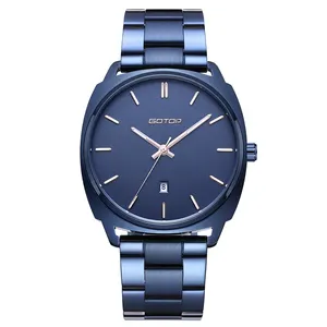 Most popular business style sapphire mens watch fashionable brush blue dial with luminous hands waterproof male watches for men