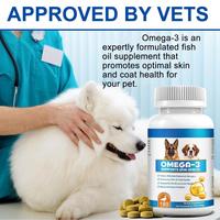 146g Tablet Kunyah Suplemen Hewan Peliharaan Rasa Bebek Omega 3 Minyak Ikan untuk Kesehatan Kulit & Bulu Anjing, Dukungan Imunitas, Perawatan Mata