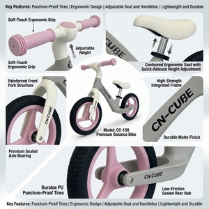 Vélo d'équilibre pour enfants OEM personnalisé de 12 pouces, guidon monobloc en nylon, cadre intégré, vélo d'apprentissage pour tout-petits, vente en gros - Product Image 5