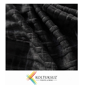 High Quality <b>Black</b> Color OEM Service 250gsm Tencel Corded Knitted Velour Fabric 78% Tencel 18% Polyester 4% Spandex Velvet - Product Image 1