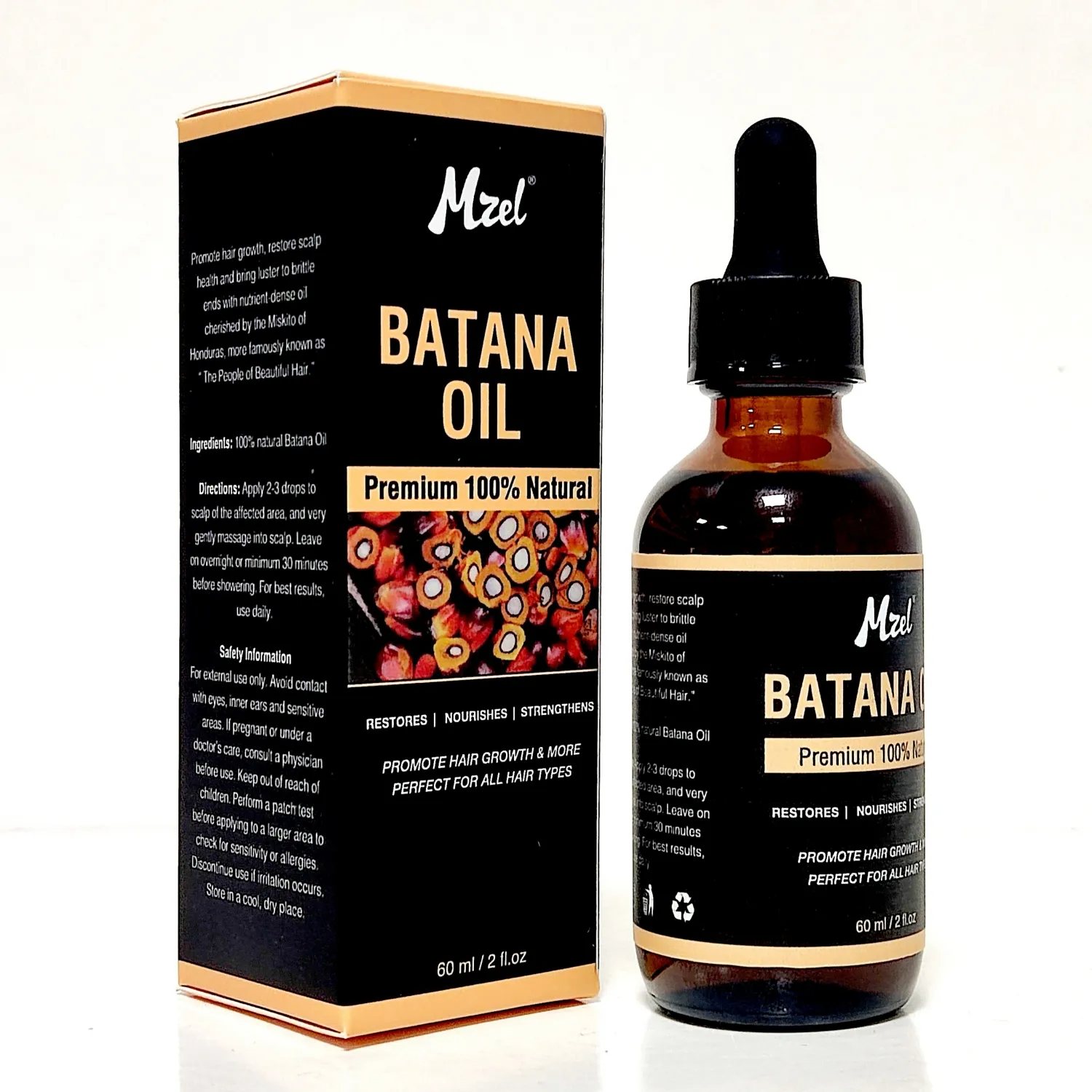 Großhandel natürliches Batana-Öl für Haarwuchs Dünnes Haar, Reparatur von geschädigtem Haar, nährt dünnes Haar Kopfhaut haut