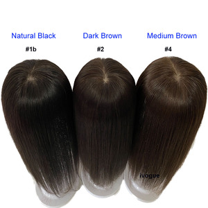 Prothèse capillaire pour femme de 22 pouces, base en soie 6x6, avec contour en PU et clips, 15x16cm, en cheveux naturels, pour femmes blanches, pour couvrir les cheveux blancs - Product Image 6