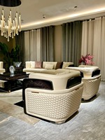 Ensemble de canapés modulaires confortables pour la famille, ensemble de canapés luxueux en cuir, meubles de salon modernes
