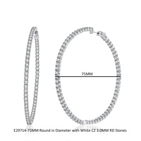 Roxi — boucles d'oreilles en argent sterling 925, motif Large, pour femme, bijoux