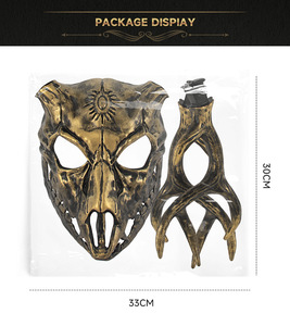 Nouveau Masque HLC en Os de Mouton et Bois de Cerf, Or Antique, pour Halloween, Jeux de Rôle, Costumes, Événements, Fêtes Steampunk - Product Image 6