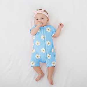 Bamboe Tweezijdige Rits Neutrale Korte Mouwen Baby Rompers Baby Jongens Baby Meisjes Slaappakjes - Product Image 4