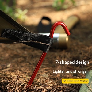 High Strength Aluminum Alloy <b>Tent</b> Stakes 7 Shape Colorful Windproof <b>Canopy</b> Pegs Outdoor Camping <b>Tent</b> Ground Nails With Guy Rope - Product Image 1