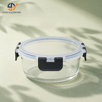 Boîte à lunch en verre borosilicate écologique, compatible micro-ondes, avec couvercle hermétique