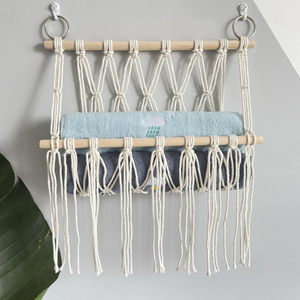Bohemian Style Hand-Woven Cotton <strong>Rope</strong> <strong>Shelf</strong> for Hanging Children's Room Storage with Doll Book Decoration Wall <strong>Shelf</strong> - Product Image 2