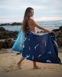 Double Sided Printing Wholesale Light Weight Customized Patterns Super Soft <b>Microfiber</b> <b>Beach</b> <b>Towel</b> with Two Sides Brushed Fleece - Product Image 4