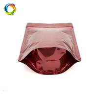Sachets Doypack Rouges Mats en Feuille d'Aluminium avec Fermeture Éclair, Sacs d'Emballage Plastique Personnalisés avec Fermeture Éclair pour Stockage Alimentaire