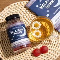 Gommes à la mélatonine 5 mg pour le sommeil, extraits de plantes, gommes à la mélatonine aux champignons OEM
