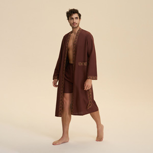 OEM/ODM <span class=keywords><strong>Robe</strong></span> <span class=keywords><strong>de</strong></span> style moyen-oriental <span class=keywords><strong>sexy</strong></span> et tendance pour <span class=keywords><strong>homme</strong></span>, ample et décontractée, pour couple, tenue <span class=keywords><strong>de</strong></span> printemps, manches longues, shorts, vêtements <span class=keywords><strong>de</strong></span> détente - Product Image 4