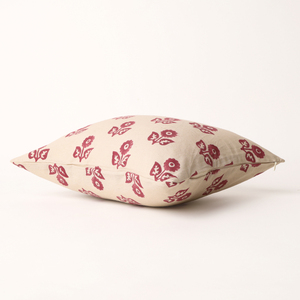 Funda de cojín cuadrada de lino y algodón con estampado floral rojo, funda de almohada de estilo nórdico, decoración del hogar - Product Image 3