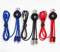 Kabel Pengisi Daya Ganda dengan Logo Lampu LED PD60W 22.5W 10W Pengisian Cepat untuk iPhone 17 18