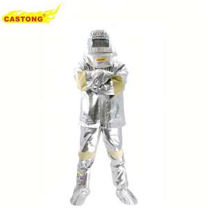 Production au four Anti-brûlure Aluminisé 500 Deg.C Combinaisons résistantes à la chaleur en fibre d'aramide à haute température isolées à la chaleur - Product Image 1