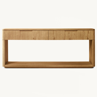 Mobilier salon design minimaliste haut de gamme table console en bois de chêne massif avec tiroirs