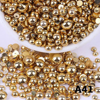 Perles plates en ABS style mode HBJC en gros, perles demi-rondes en plastique de 2 mm pour bricolage