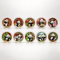 Pièce de monnaie commémorative Panda géant 2026 en métal plaqué argent couleur 3D avec boîtier de présentation en acrylique
