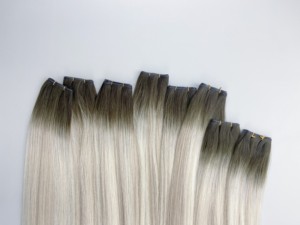Extensiones de Cabello Rizado Humano Grado 12A No Remy R3T8 Balayage para Coser a Máquina Genius Weft - Product Image 2