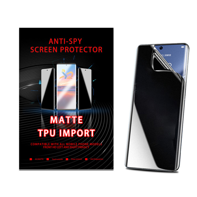 Material Soft Privacy  Matte Screen Protector TPU Hydrogel Film Anti Spy Nano Screen Protector Sheet 1280*180mm