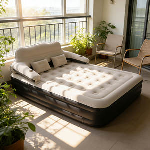 Camping & Home Use Modern High-Rise Flocked <b>Air</b> <b>Bed</b> Hot Selling <b>Queen</b> <b>Size</b> Inflatable Mattress with Pump for Hospital Bedroom - Product Image 1