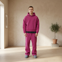 Ensembles de jogging OEM personnalisés 2 pièces, sweats à capuche et pantalons de survêtement vierges 500 GSM, coupe ample et oversize pour hommes