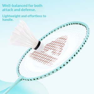 Raquette de badminton authentique résistante, double battement, ultra légère, en fibre de carbone, amateur, junior, collège, cadre en ferroalliage - Product Image 4