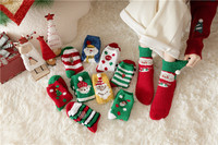 Automne et hiver chaud corail velours sommeil chaussettes nouvel an noël chaussettes boîte-cadeau unisexe chaussettes