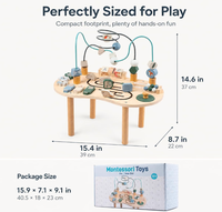 Table d'activités en bois pour tout-petits, table sensorielle Montessori 7-en-1, centre d'activités pour bébé