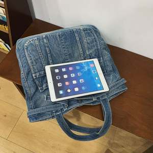 Bolso de hombro de lona vaquera retro neutro de alta calidad con estilo de diseñador para mujer - Product Image 6