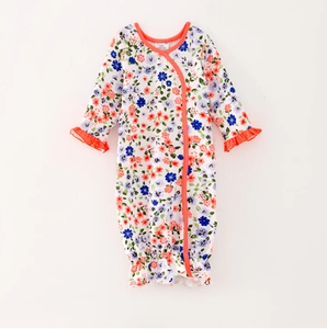 Listo para enviar niñas pequeñas Coral suave leche vestido de seda estampado Floral manga larga tejido <span class=keywords><strong>saco</strong></span> de dormir <span class=keywords><strong>pijama</strong></span> para <span class=keywords><strong>invierno</strong></span> primavera - Product Image 1