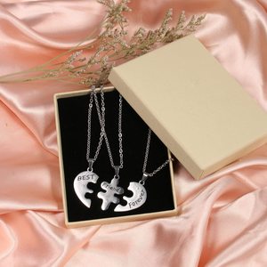 Wholesale Stainless Steel Friend Jewelry Custom Heart Shape <strong>Bff</strong> <strong>3</strong> Bestfriends Necklace Friendship - Product Image 4