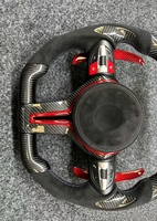 Volant en fibre de carbone avec voyant de changement de vitesse LED pour BMW M3 M4 M5 M6 F10 F30, volant de course en daim Alcantara