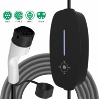Cargador Portátil para Vehículos Eléctricos de 3.5KW 16A 7KW, Nivel 2 EVSE, Indicador LED Dinámico, Enchufe GB/T, Corriente Ajustable, Estación de Carga para Autos Eléctricos