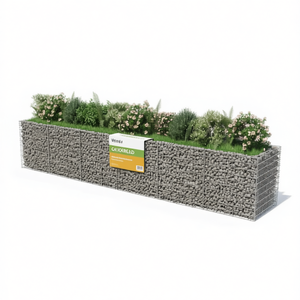 Jardinière surélevée Vitro Gabion 21,3x35,4x39,4 pouces en acier galvanisé argenté pour légumes - Product Image 1