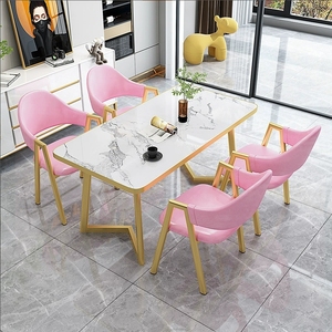 Moderner hochwertiger rechteckiger 4-Personen-Marmortisch, modernes Esszimmermöbel-<span class=keywords><strong>Set</strong></span> für Wohnzimmer und Küche - Product Image 2