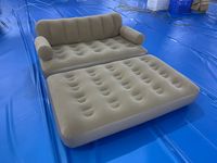 Canapé gonflable escamotable en stock, surface veloutée, 2 en 1, canapé gonflable à valve et lit de matelas pneumatique pliable de taille Queen